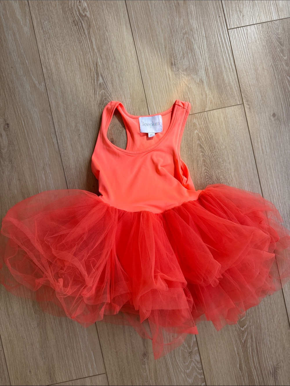 I love plum Girls Neon Coral Tutu Dress